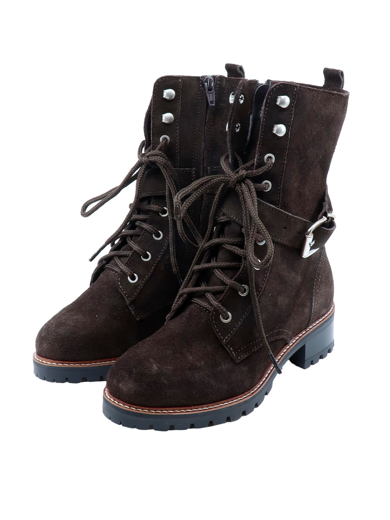Bottines en croute de cuir marron La Thuile 981