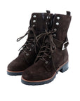 Bottines en croute de cuir marron La Thuile 981