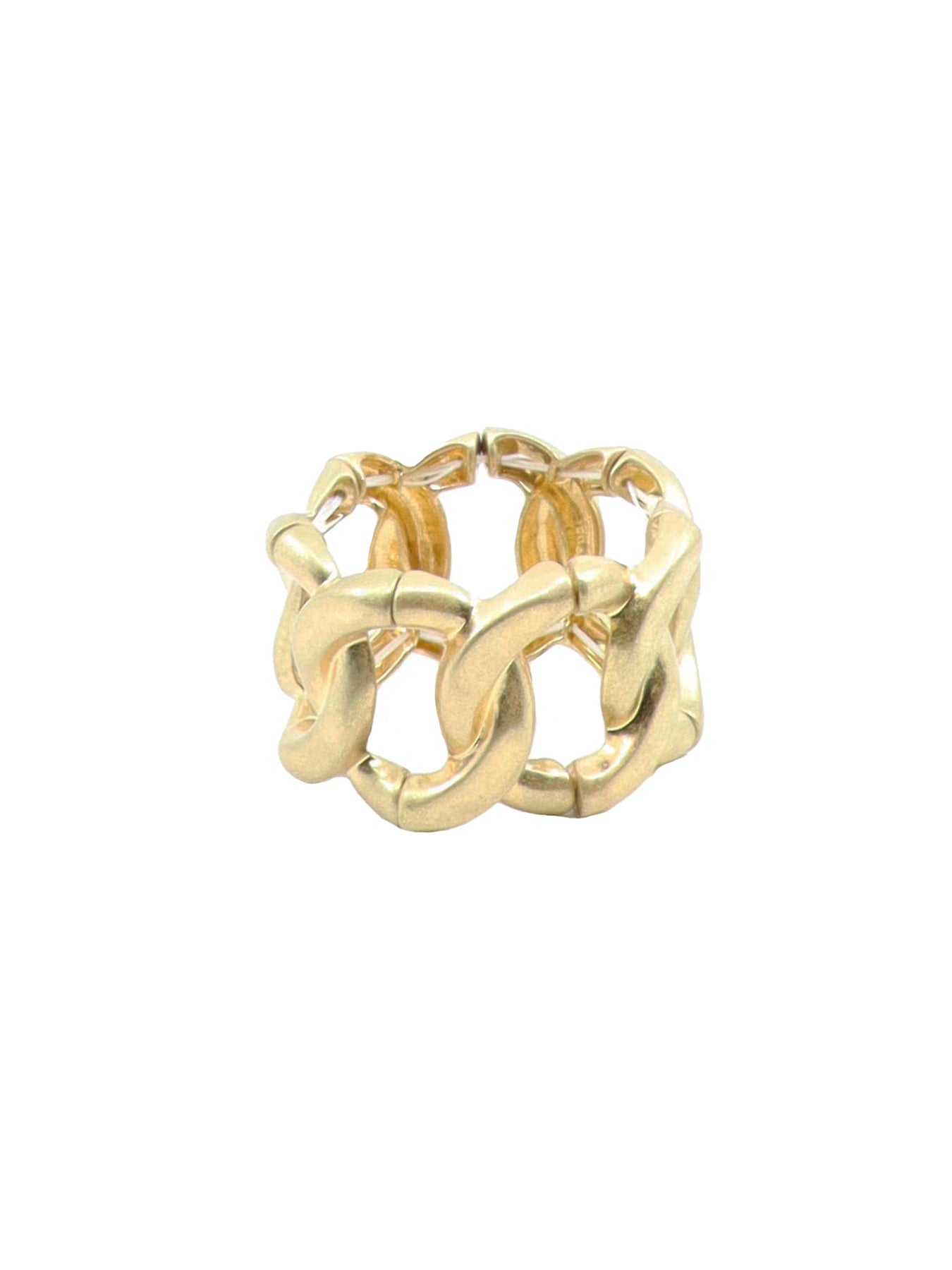 Bracelet manchette élastiqué doré entrelacé