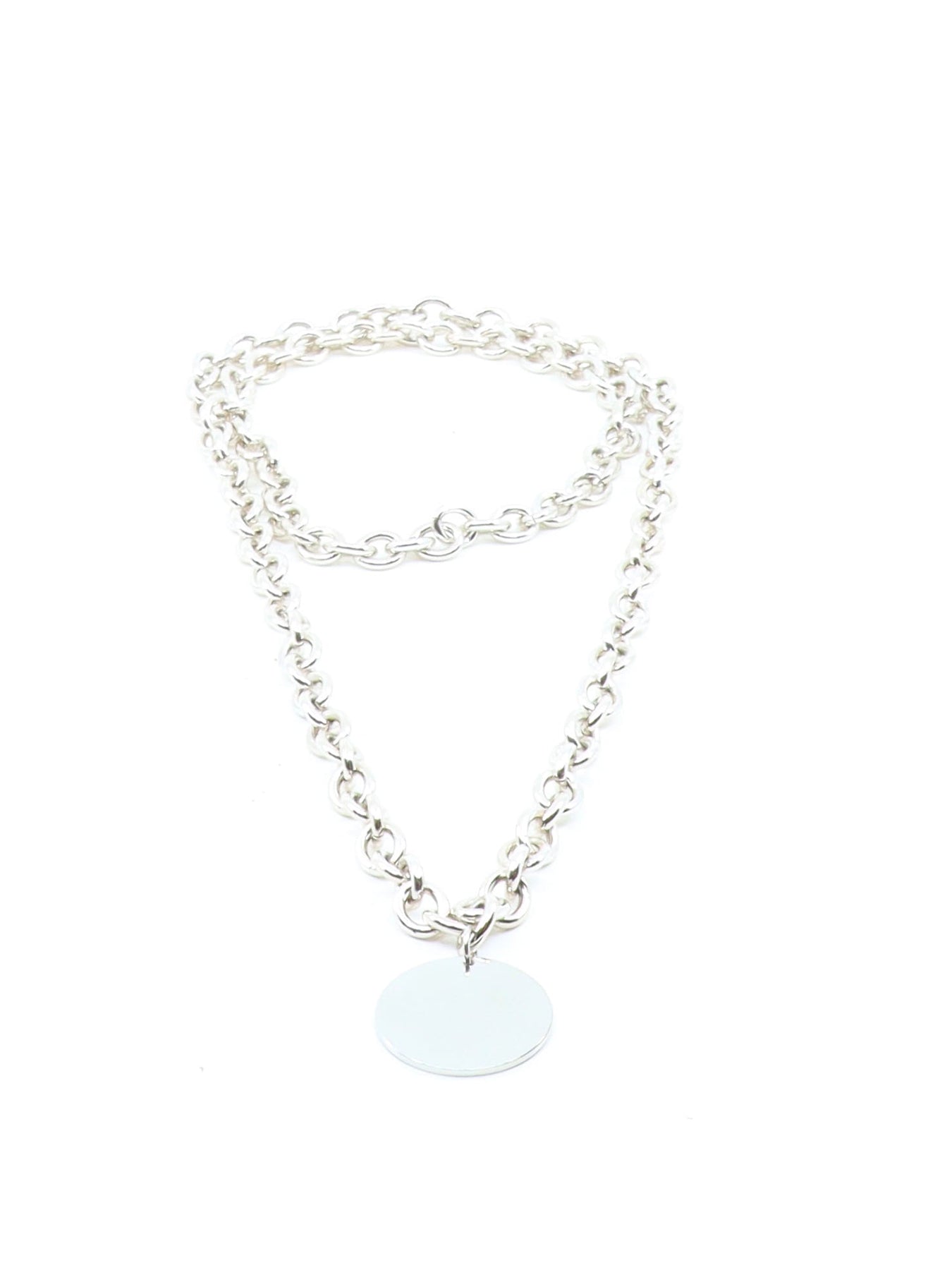 Silberne Medaillon-Halskette mit ausgefallener Kette