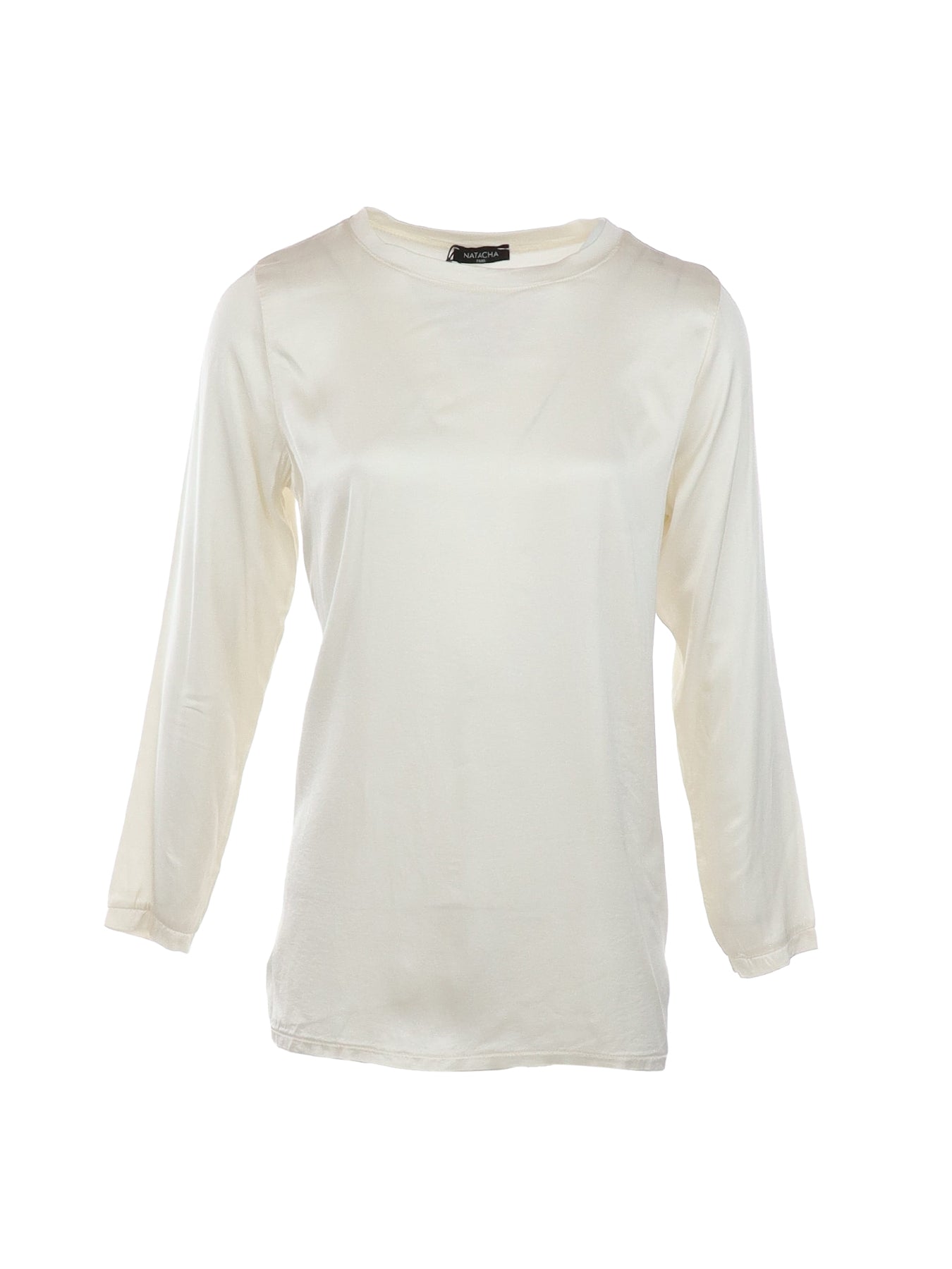 Natacha Burro Langarm-T-Shirt aus Seidenmischung