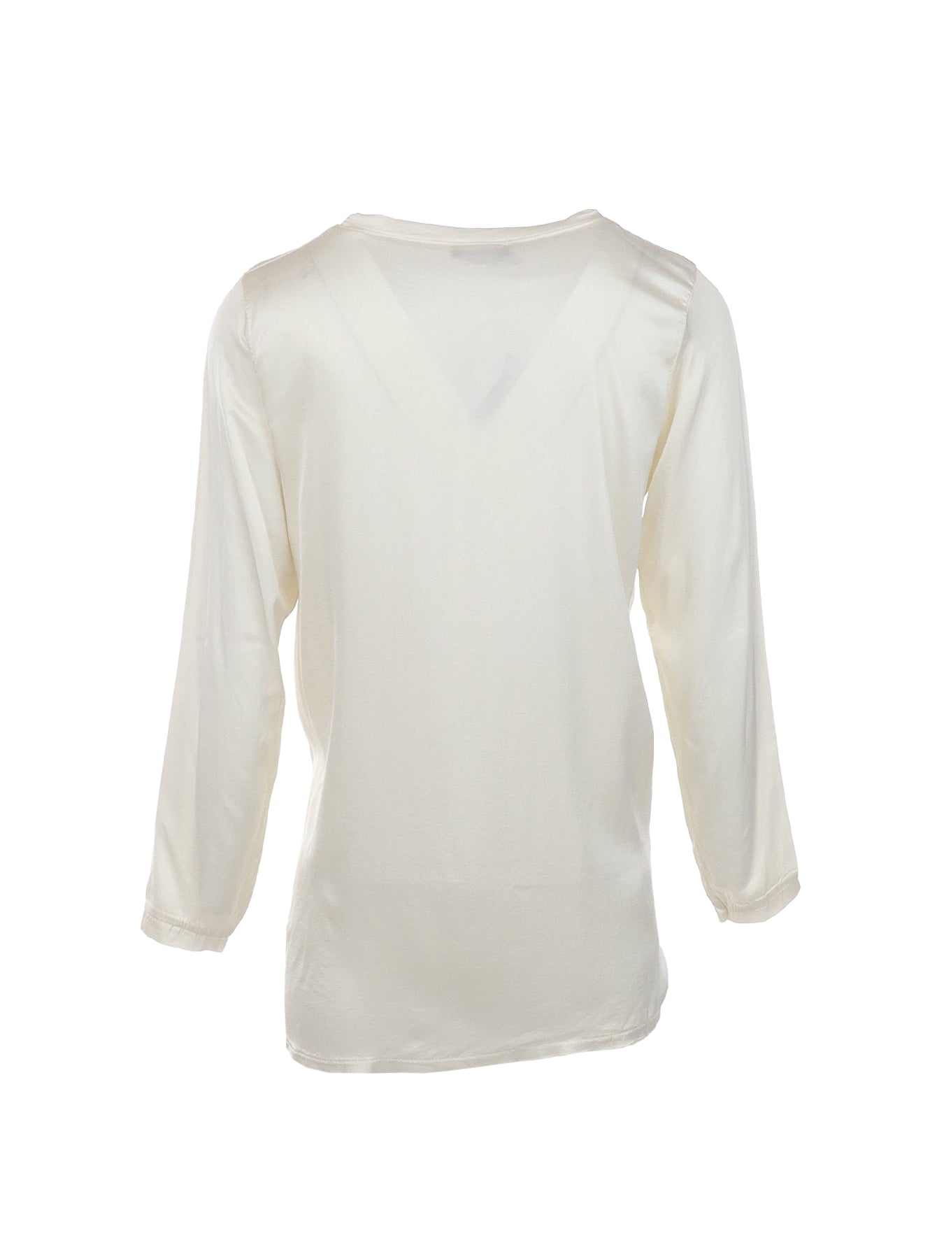 Natacha Burro Langarm-T-Shirt aus Seidenmischung