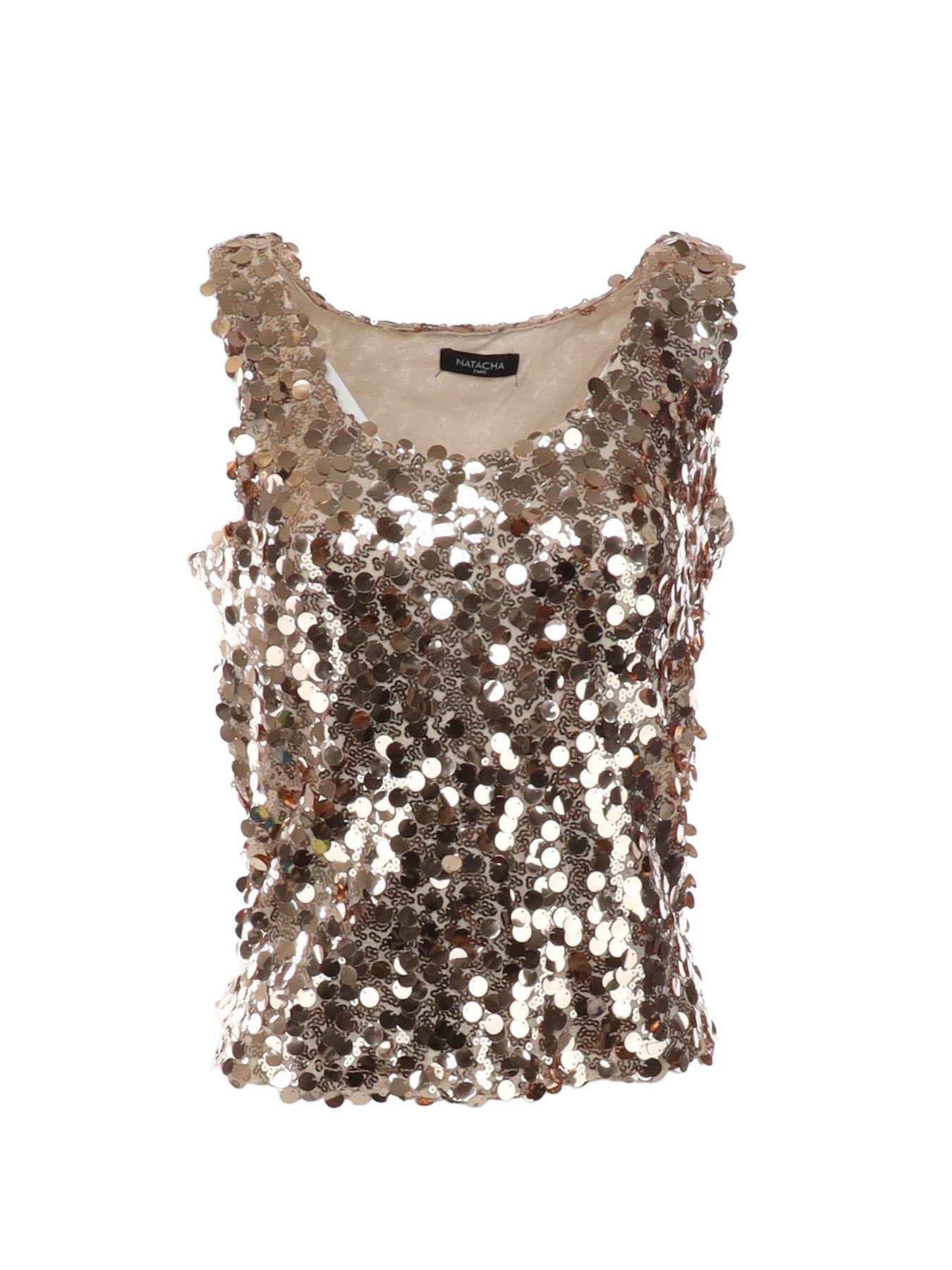 Natacha – Tanktop mit goldenen Pailletten