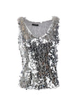Silbernes Pailletten-Tanktop „Natacha“