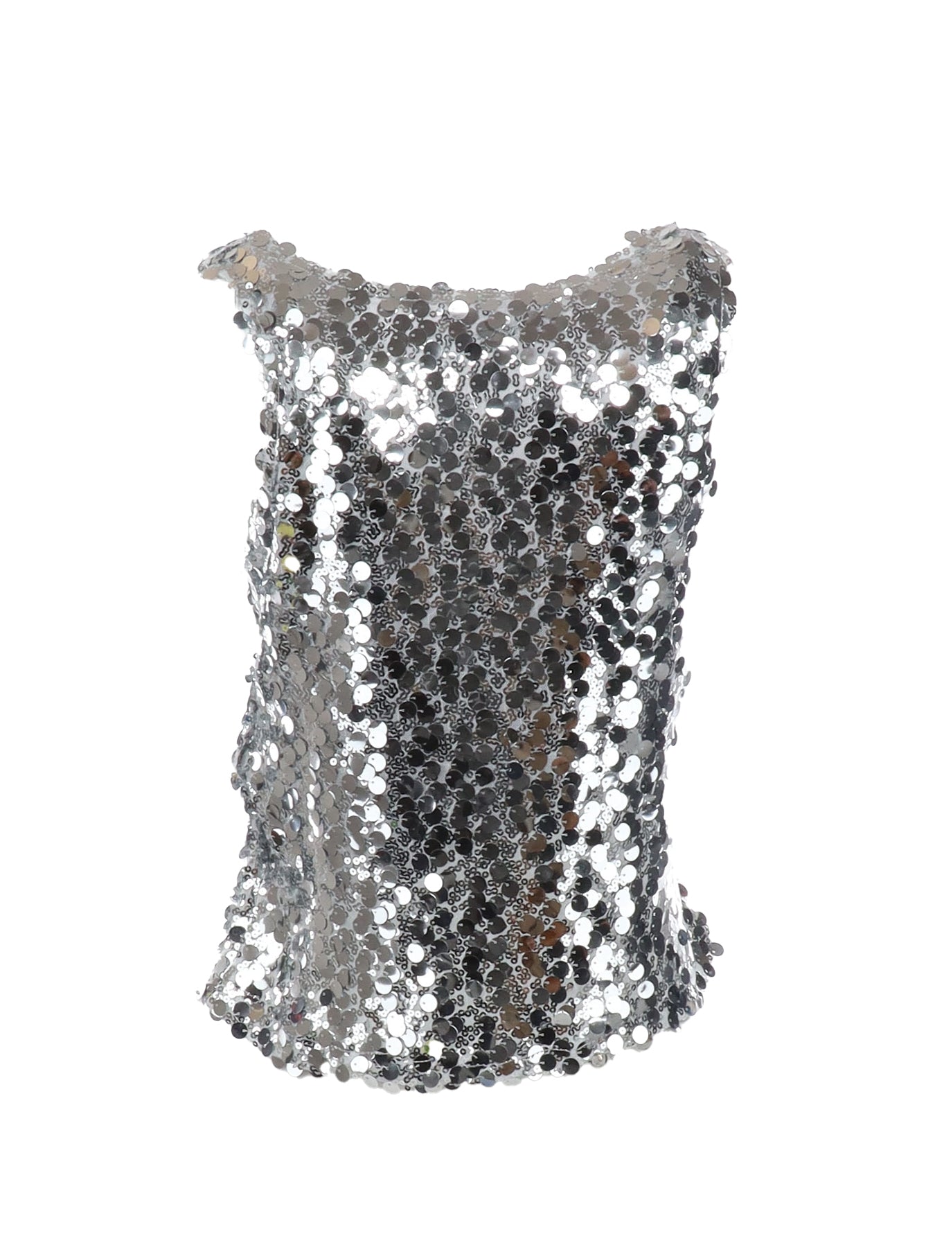 Silbernes Pailletten-Tanktop „Natacha“