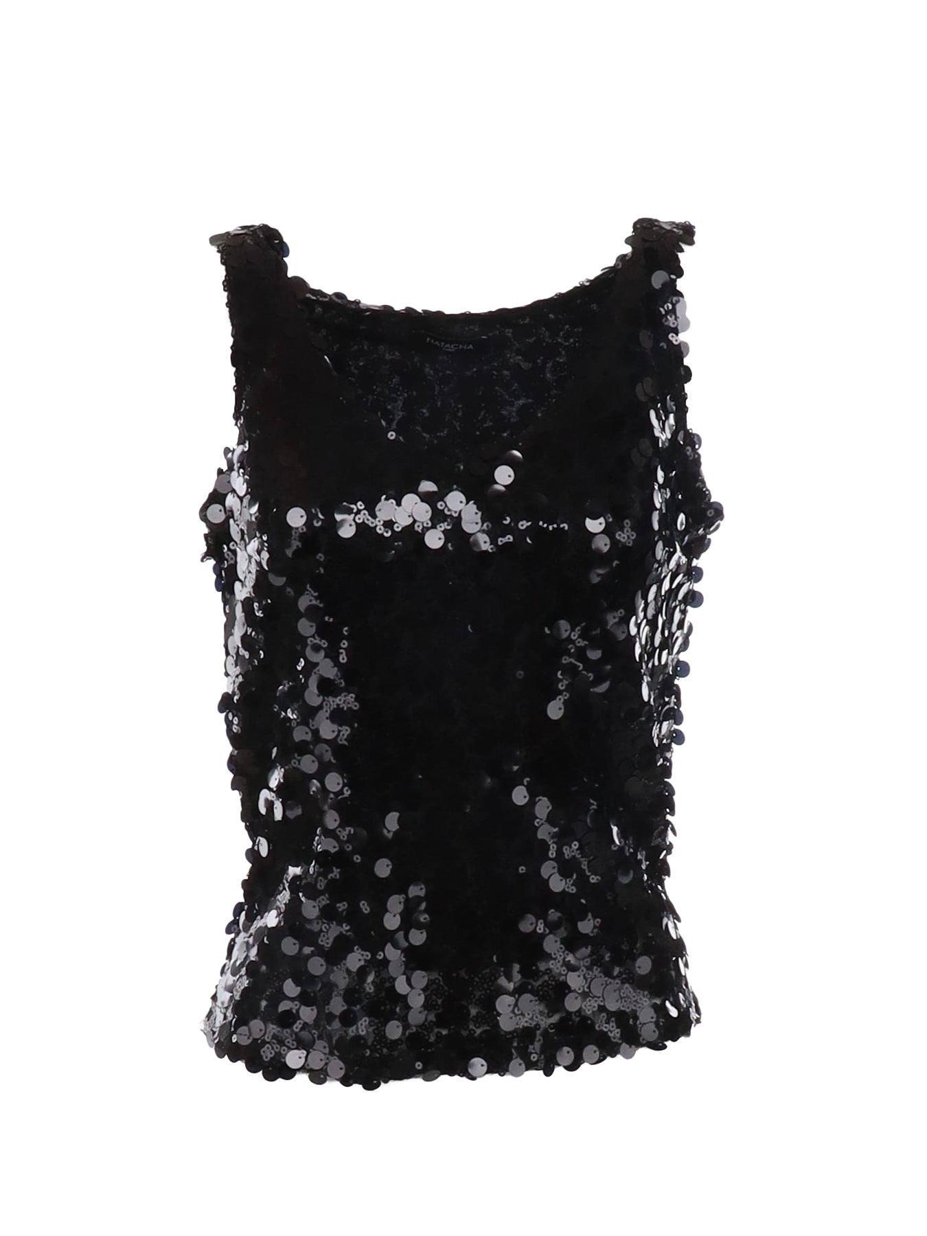 Natacha – Schwarzes Pailletten-Tanktop