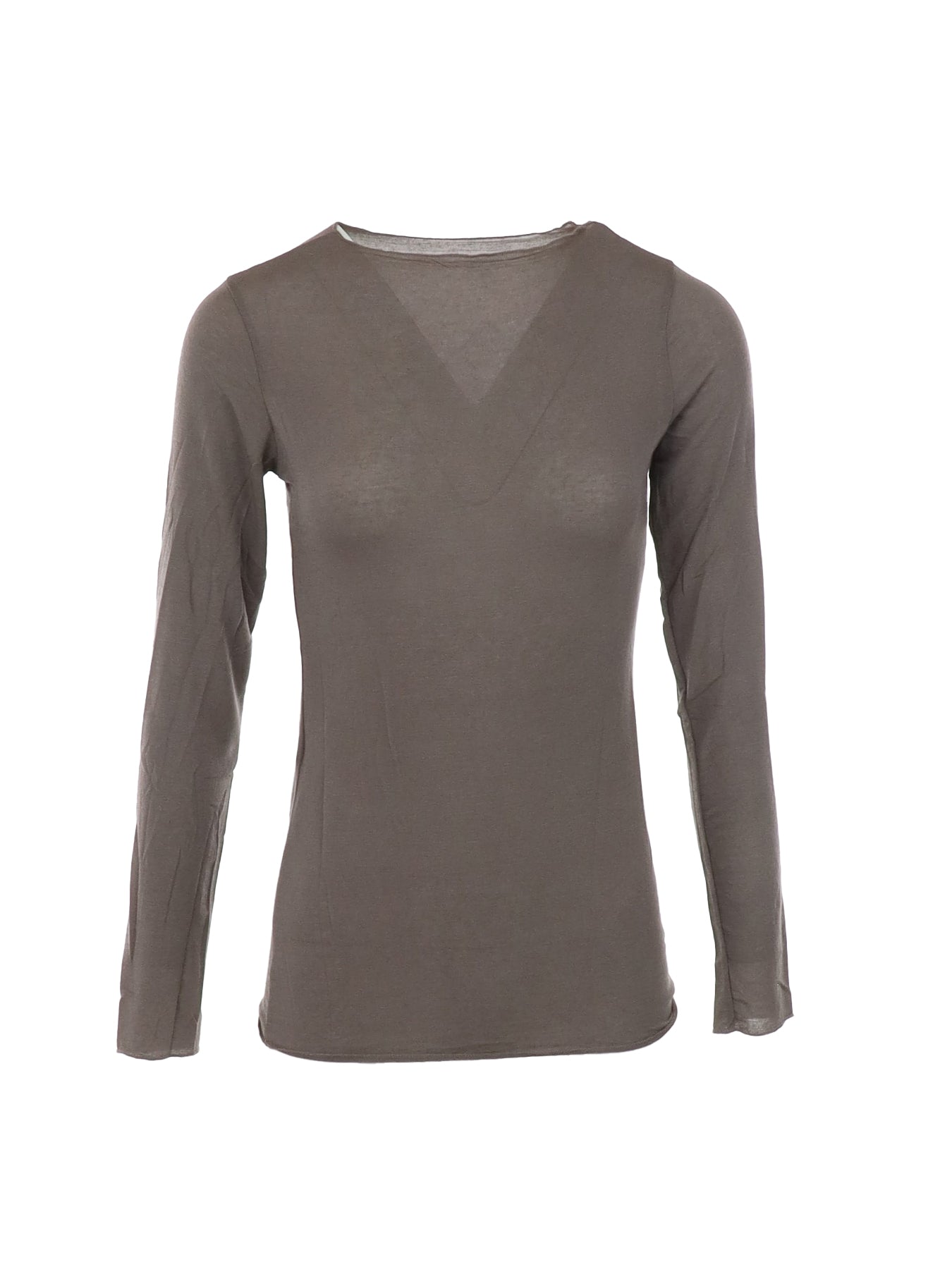 Feiner taupefarbener Kaschmirpullover