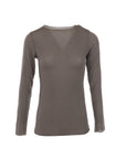 Feiner taupefarbener Kaschmirpullover
