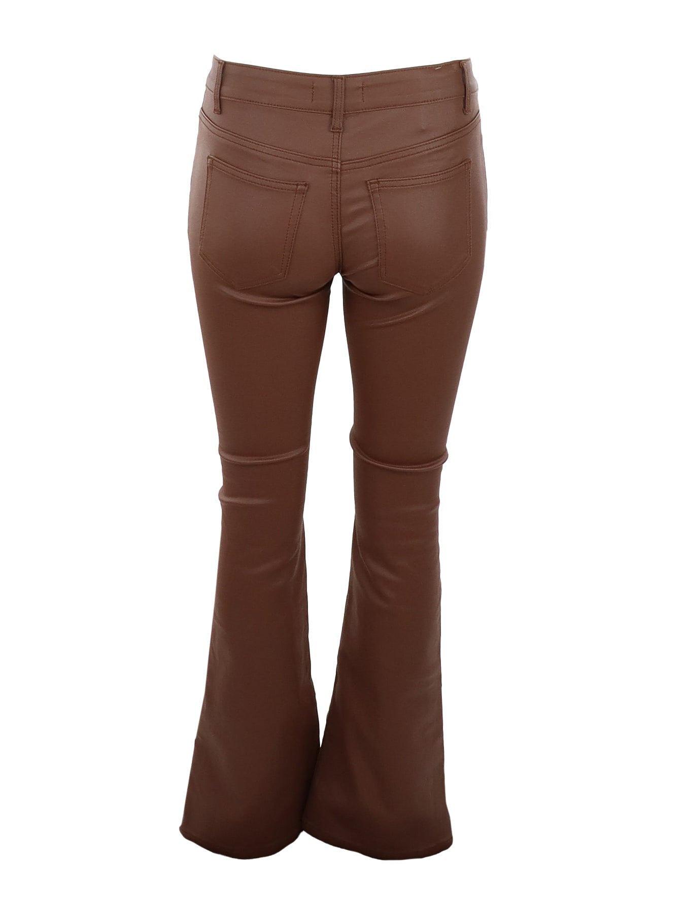Pantalon flaire bootcut huilé camel