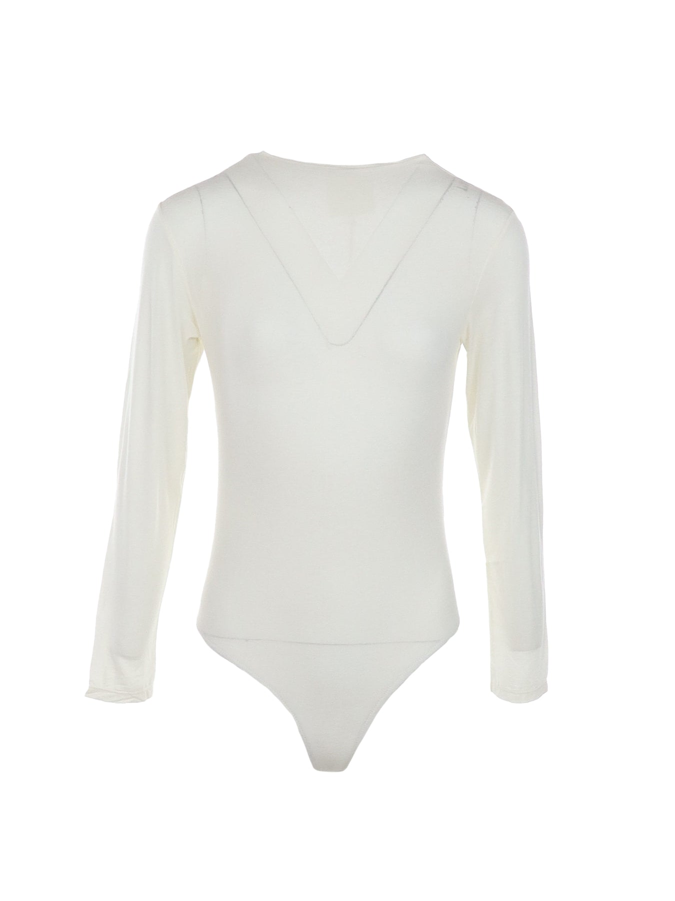 Ecrufarbener Bodysuit mit hohem Kragen „King Kong“