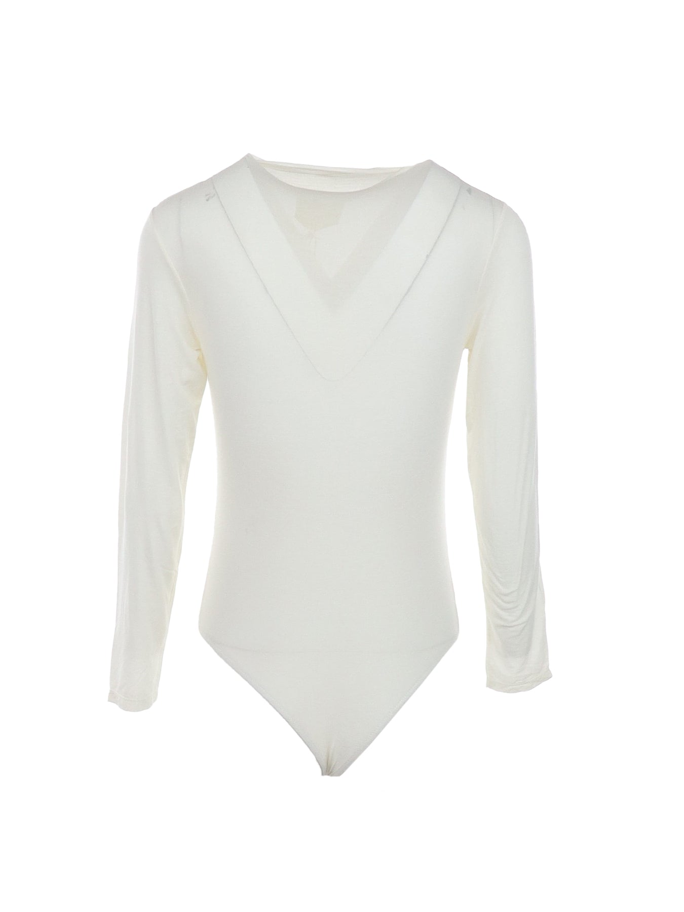 Ecrufarbener Bodysuit mit hohem Kragen „King Kong“