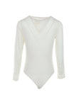 Ecrufarbener Bodysuit mit hohem Kragen „King Kong“