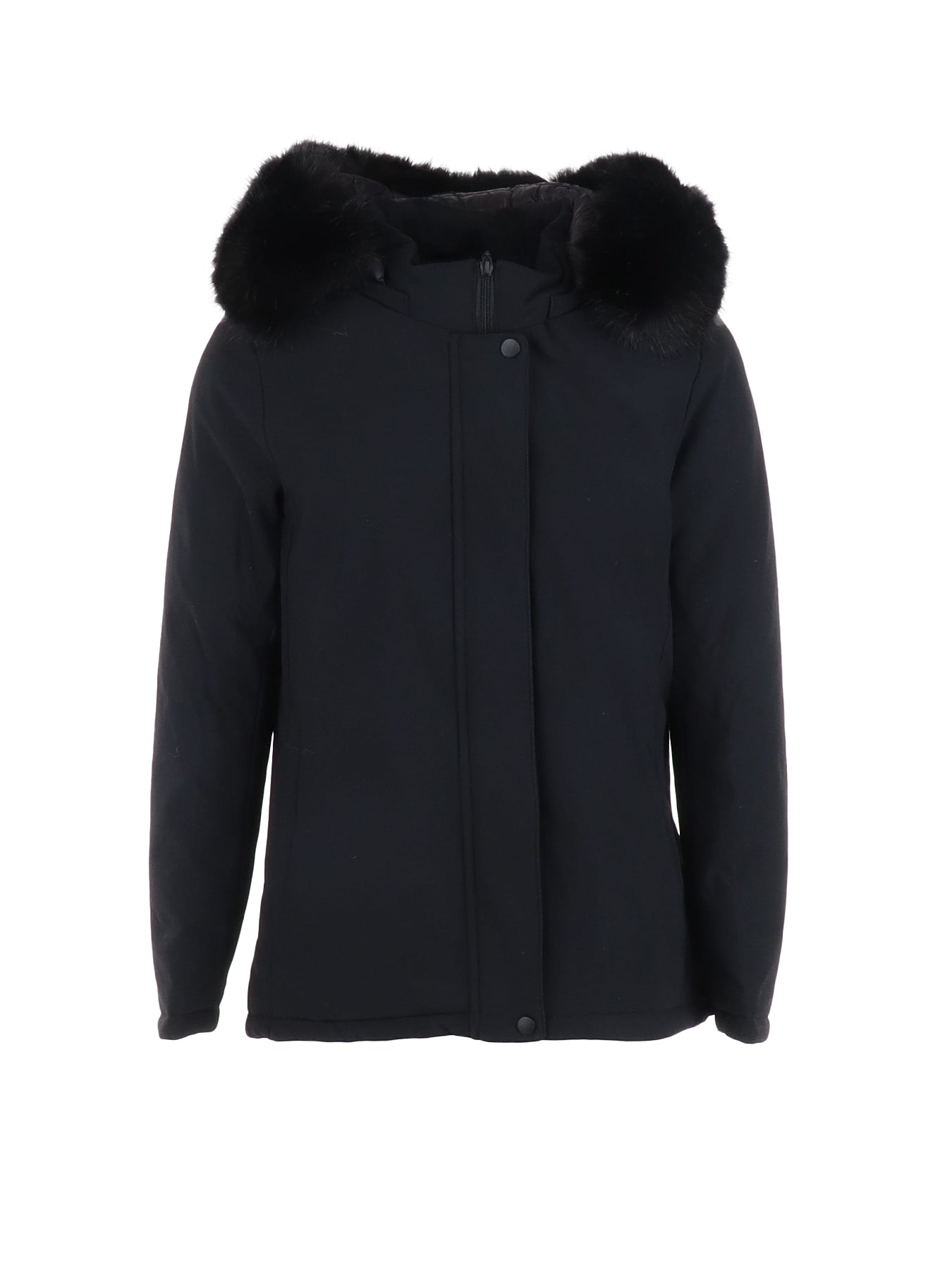 Kurze schwarze Daunenjacke