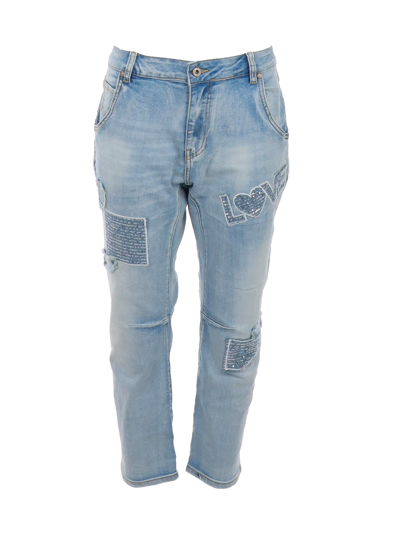Jeans délavé "LOVE"