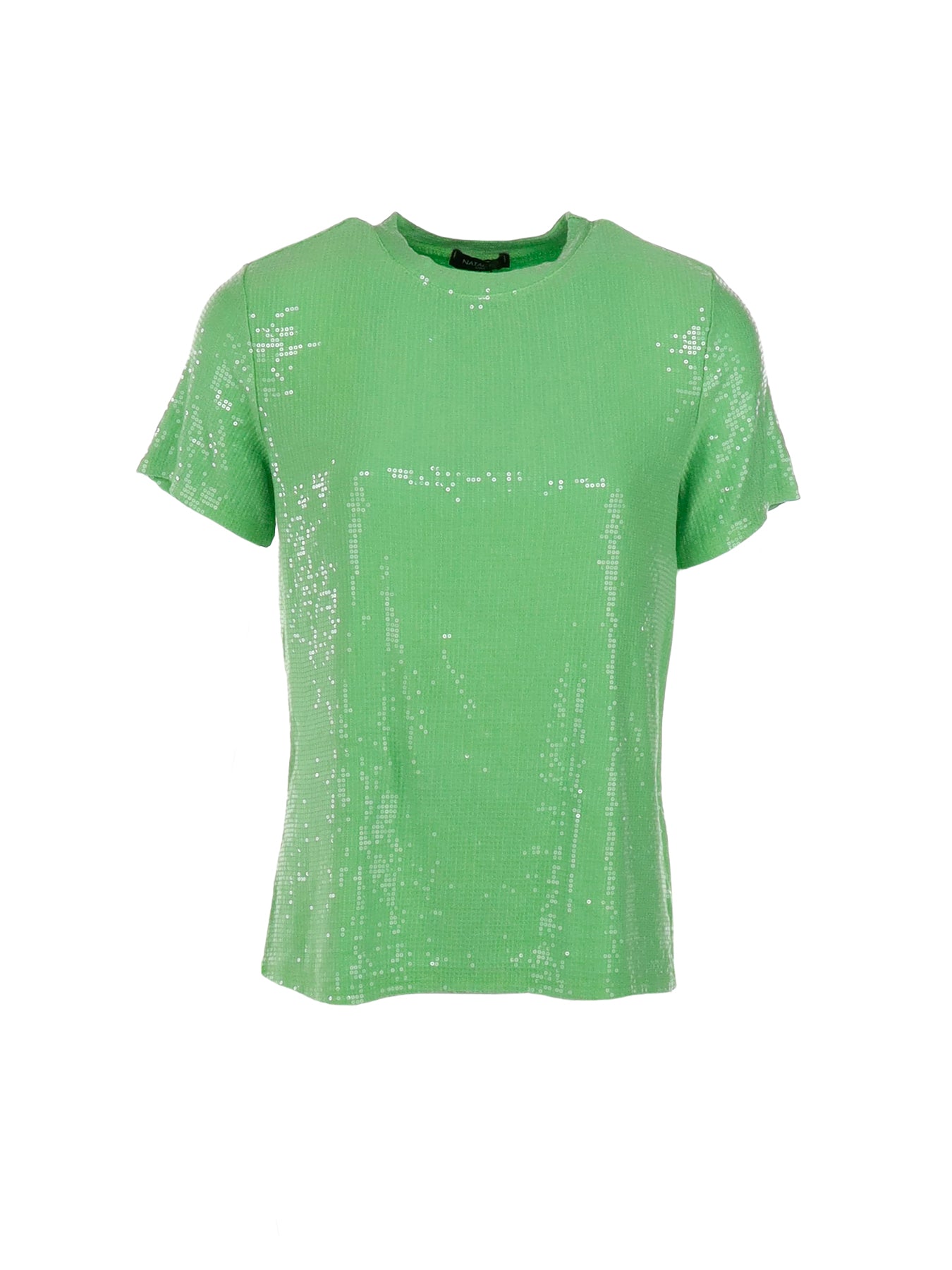 Grünes Pailletten-T-Shirt Natacha