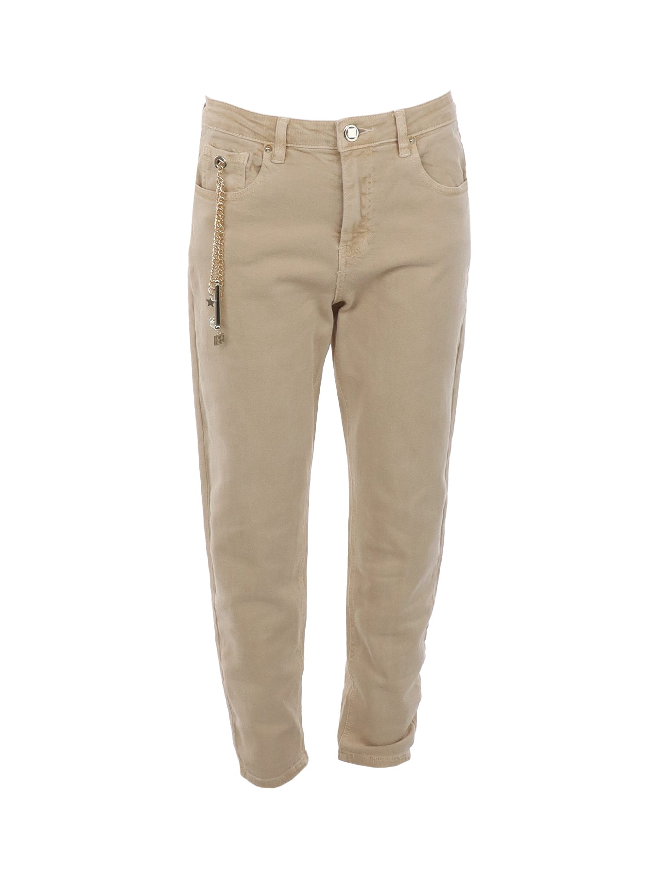 Jeans beige chainons Gil Santucci