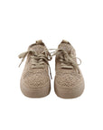 Beige Sneaker mit Keilabsatz und Spitze