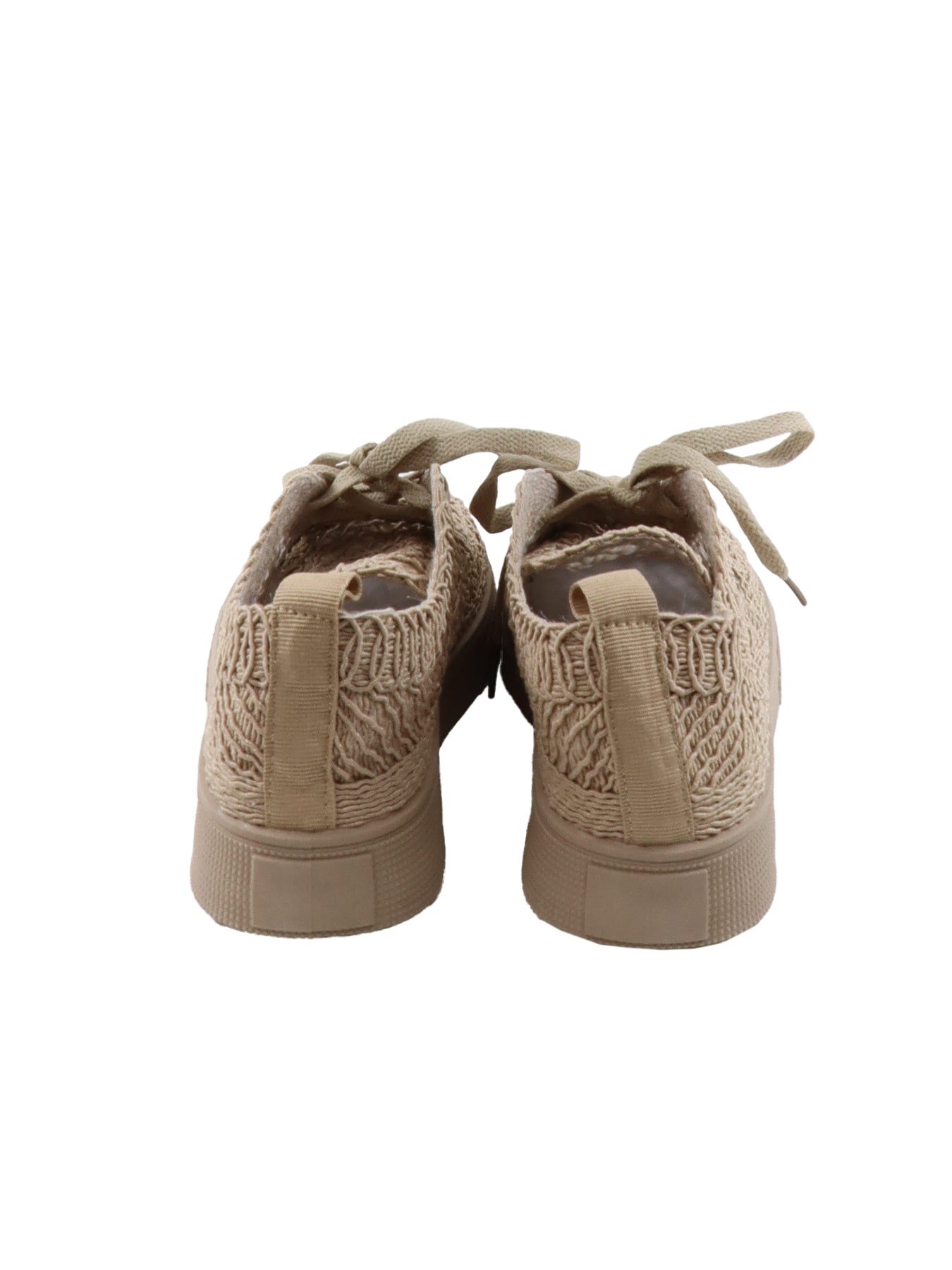 Beige Sneaker mit Keilabsatz und Spitze
