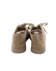 Beige Sneaker mit Keilabsatz und Spitze