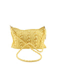 Pochette jaune à bandoulière tressée à main AUREN
