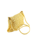 Pochette jaune à bandoulière tressée à main AUREN