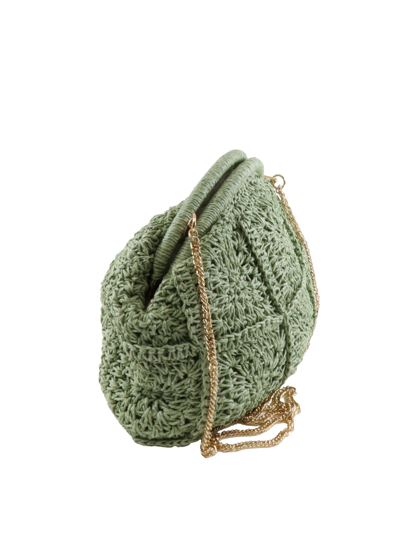 AUREN Grüne Handtasche aus gewebtem Stroh