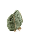 AUREN Grüne Handtasche aus gewebtem Stroh