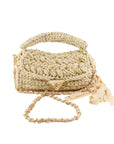 AUREN geflochtene Tasche in Ecru/Gold