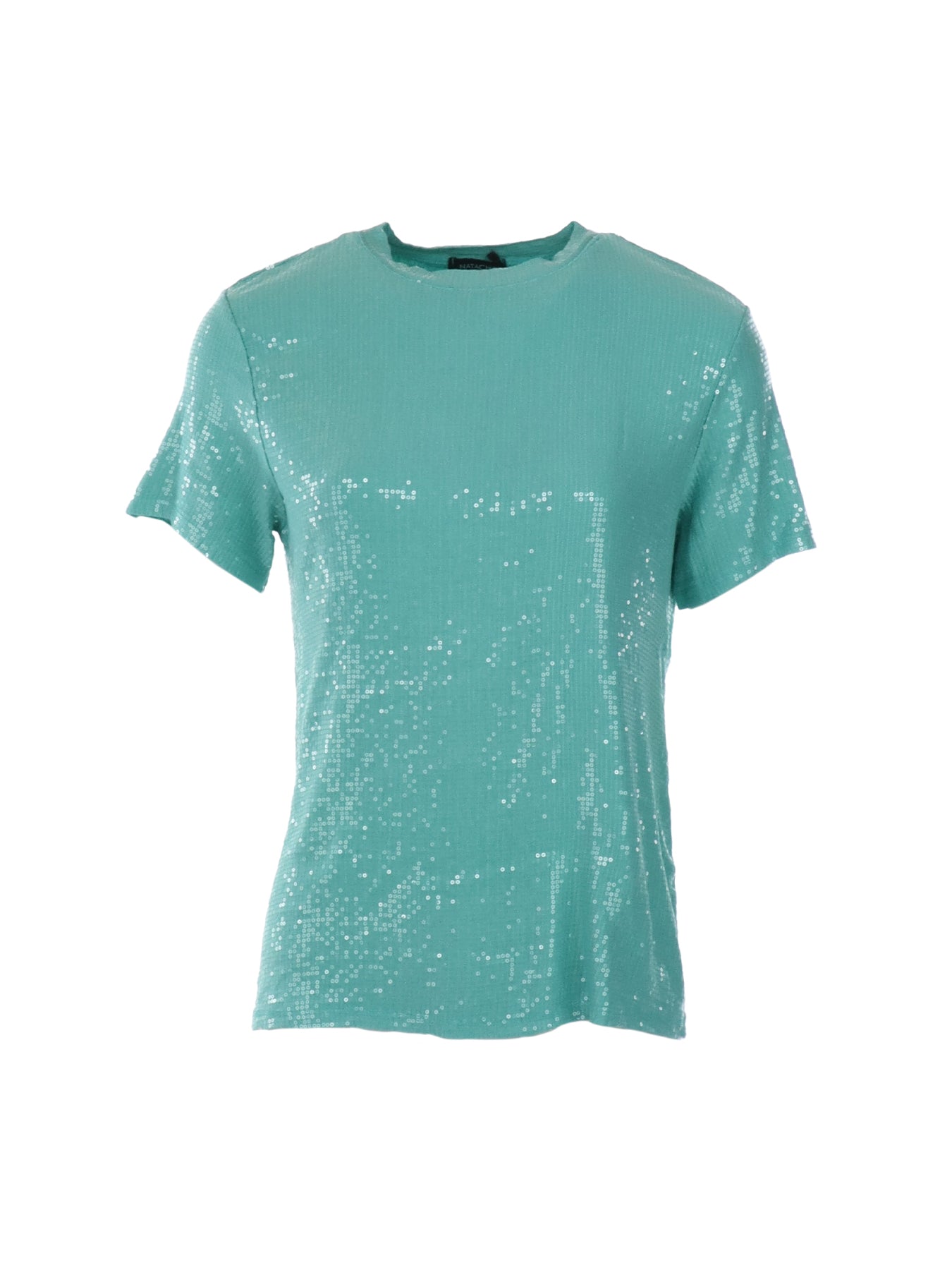 Tee shirt paillettes vert turquois Natacha