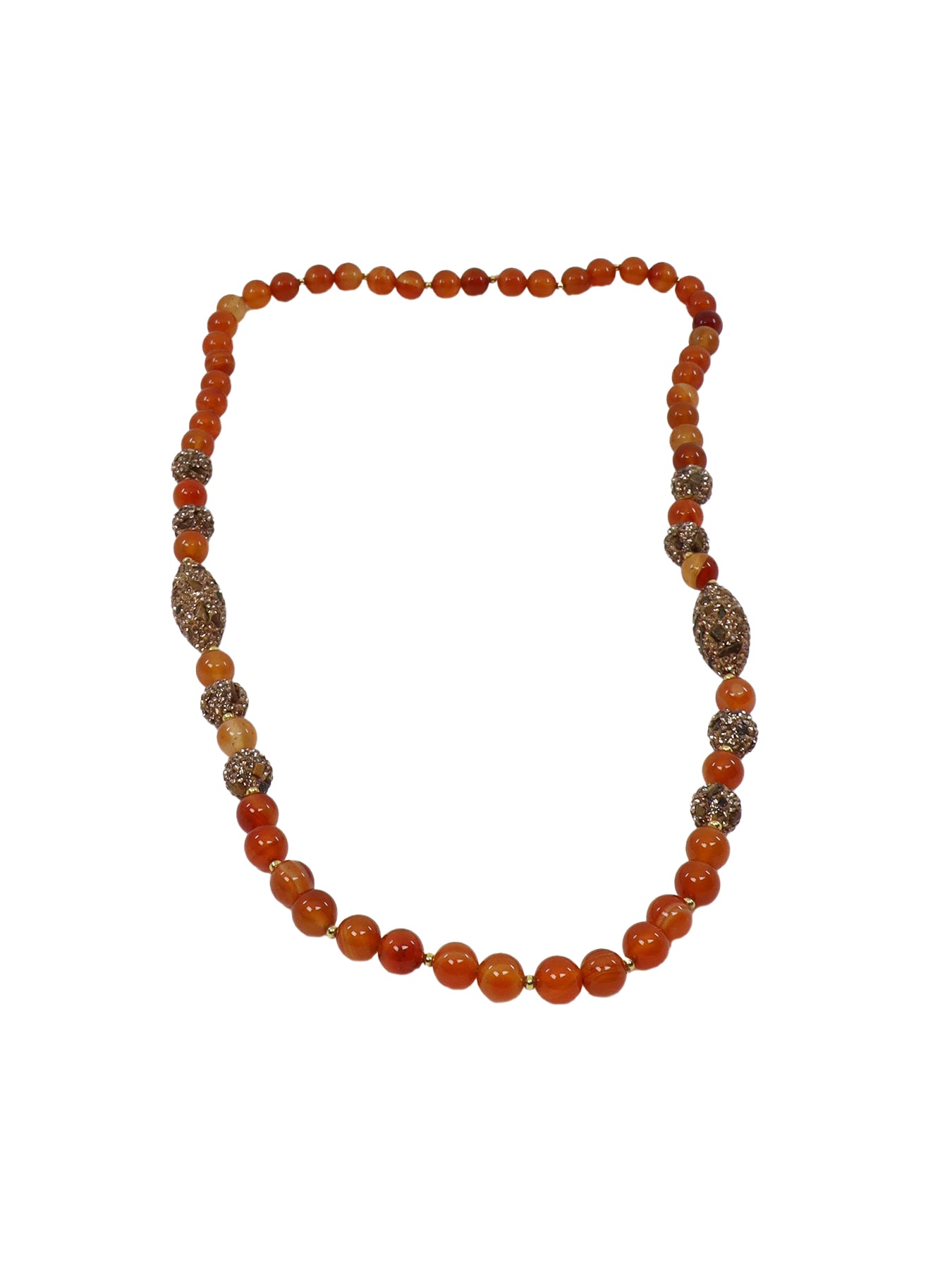Collier perles et strass terracotta