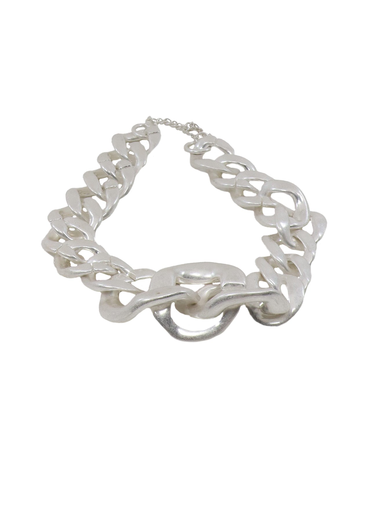 Collier fantaisie gourmette argent