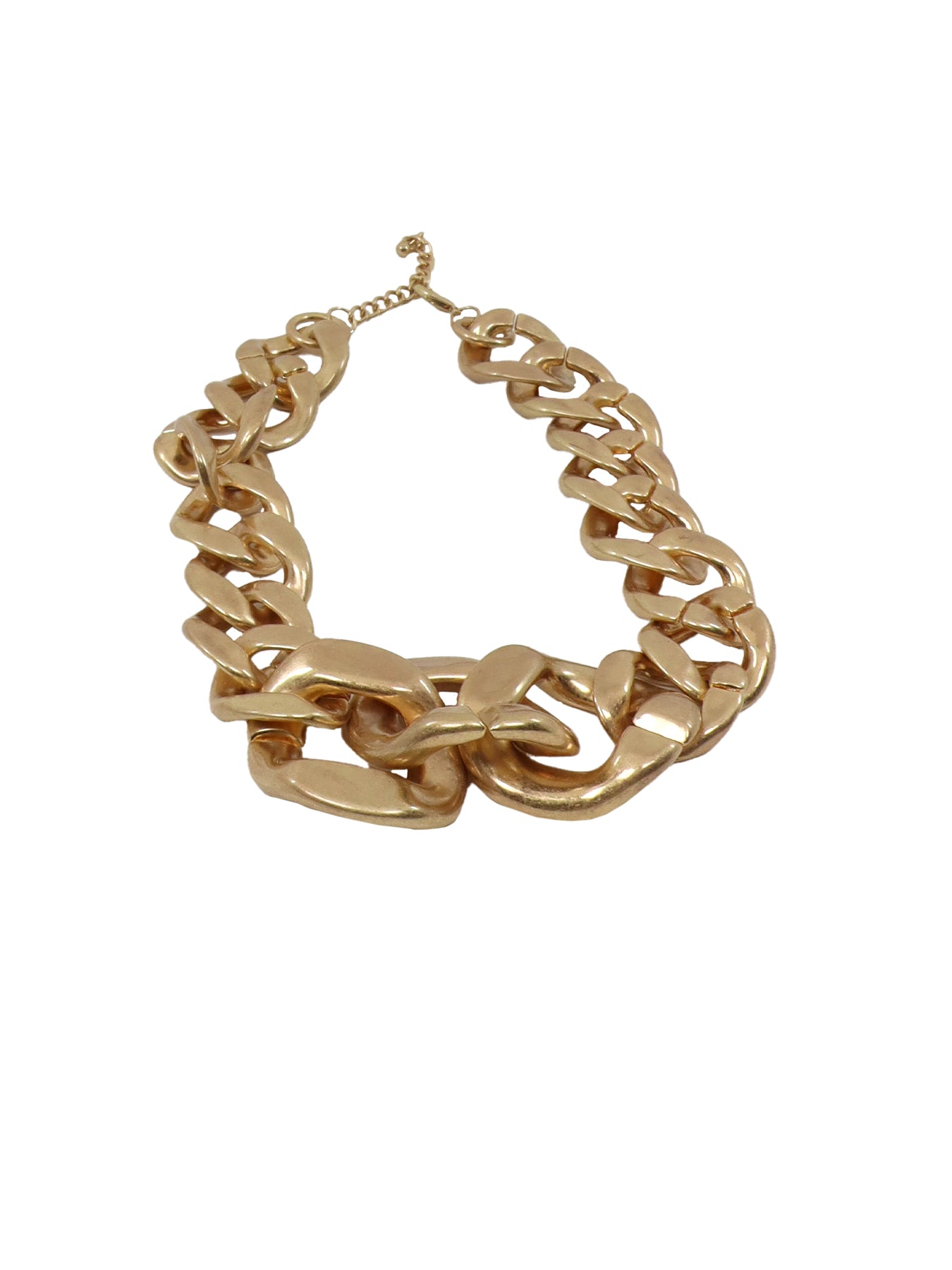 Collier fantaisie gourmette doré