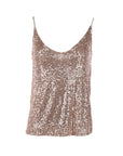 Top bretelles paillettes beige Natacha