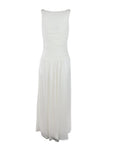 Robe longue drapée en soie et viscose blanc Natacha