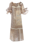 Robe légère motifs cachemires beige taupe