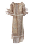 Robe légère motifs cachemires beige taupe