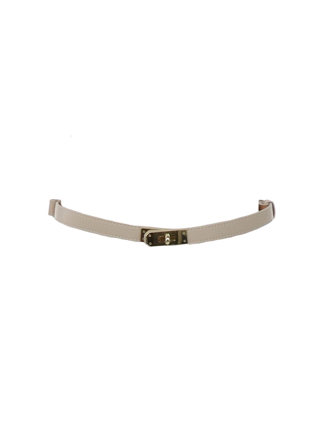 Ceinture fine cuir écru fermoir doré