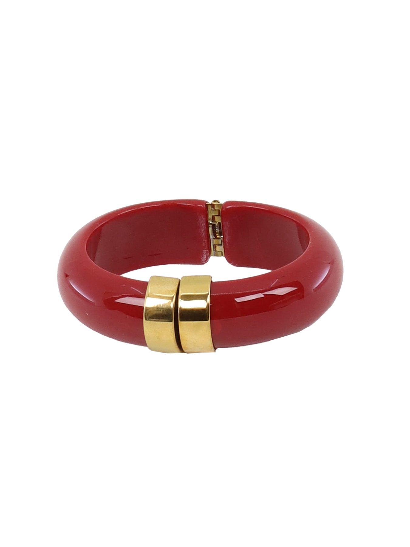 Bracelet rigide bordeaux fermoir doré