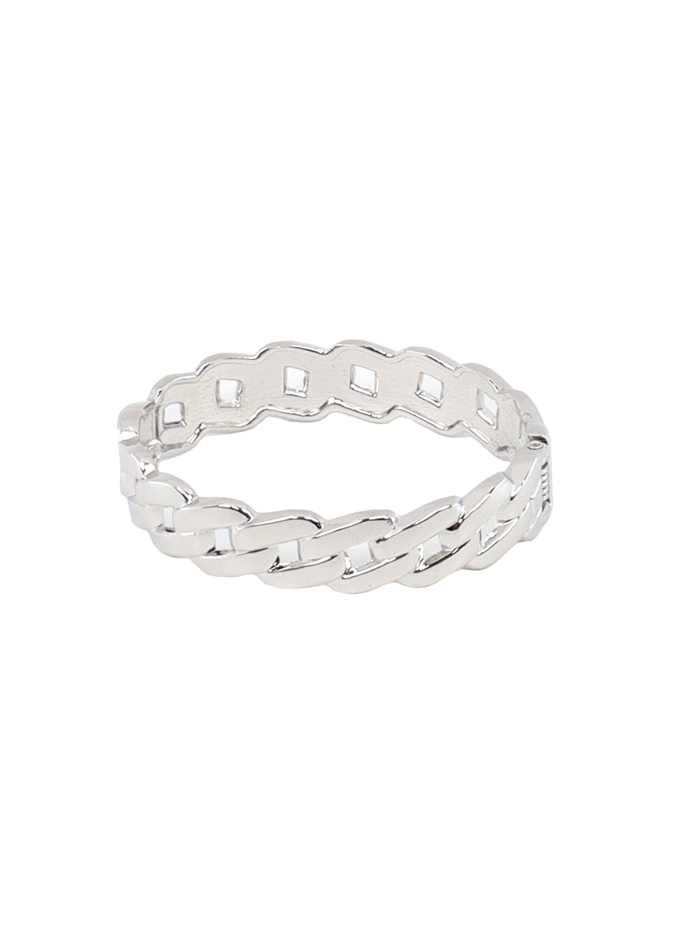 Bracelet gourmette fin argenté brillant