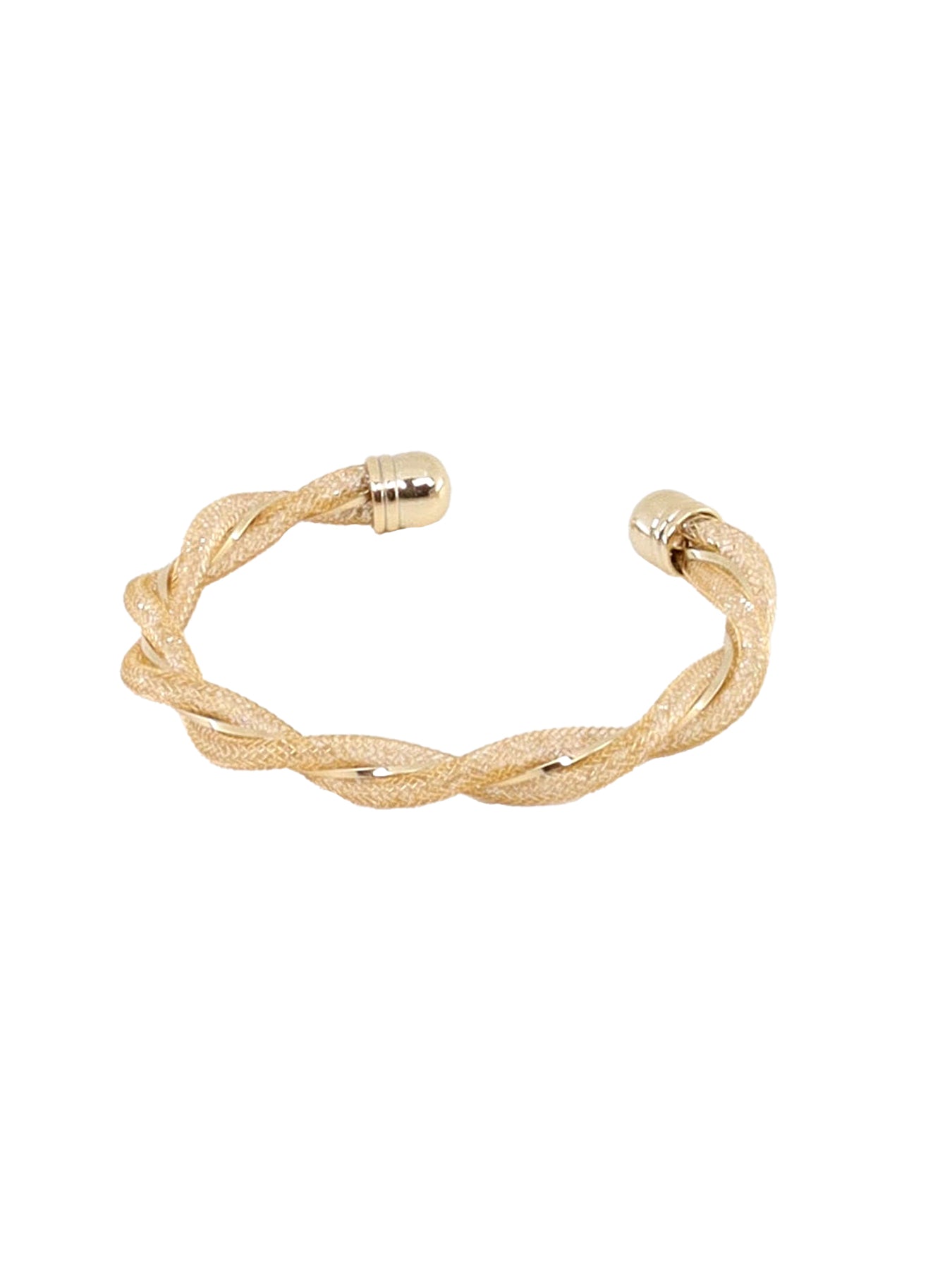 Bracelet fin torsadé doré / strass
