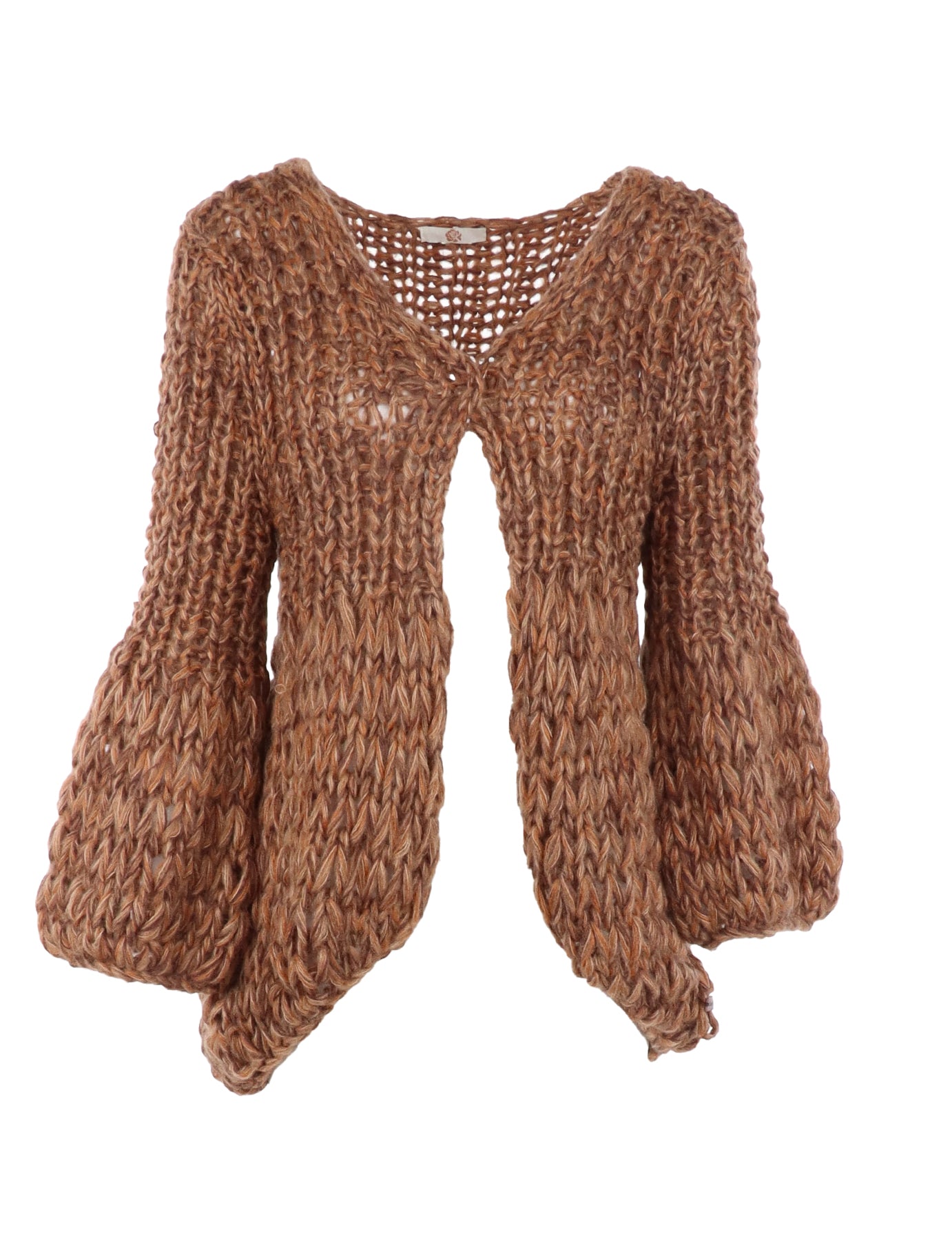 Cardigan camel grosse maille