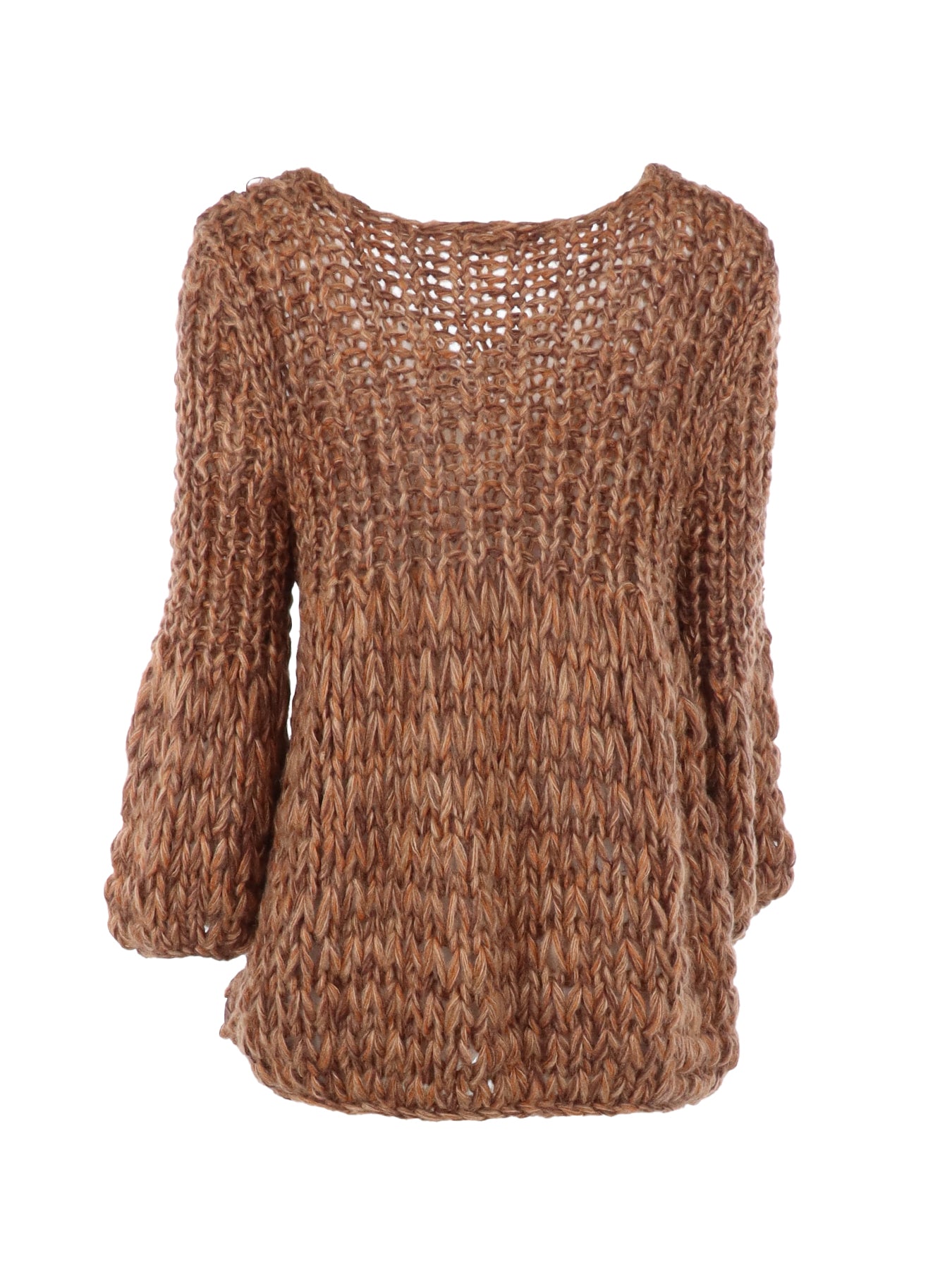 Cardigan camel grosse maille