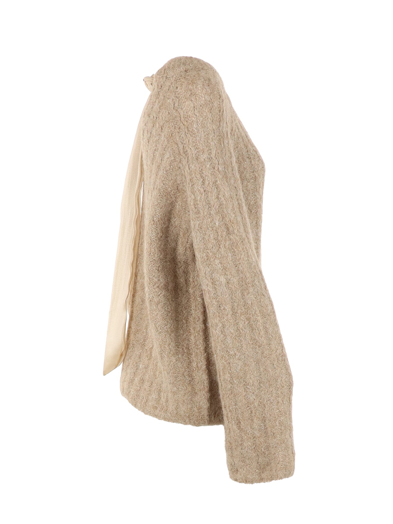 Pull beige noeud dos