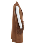 Gilet cognac 2 poches fourrure