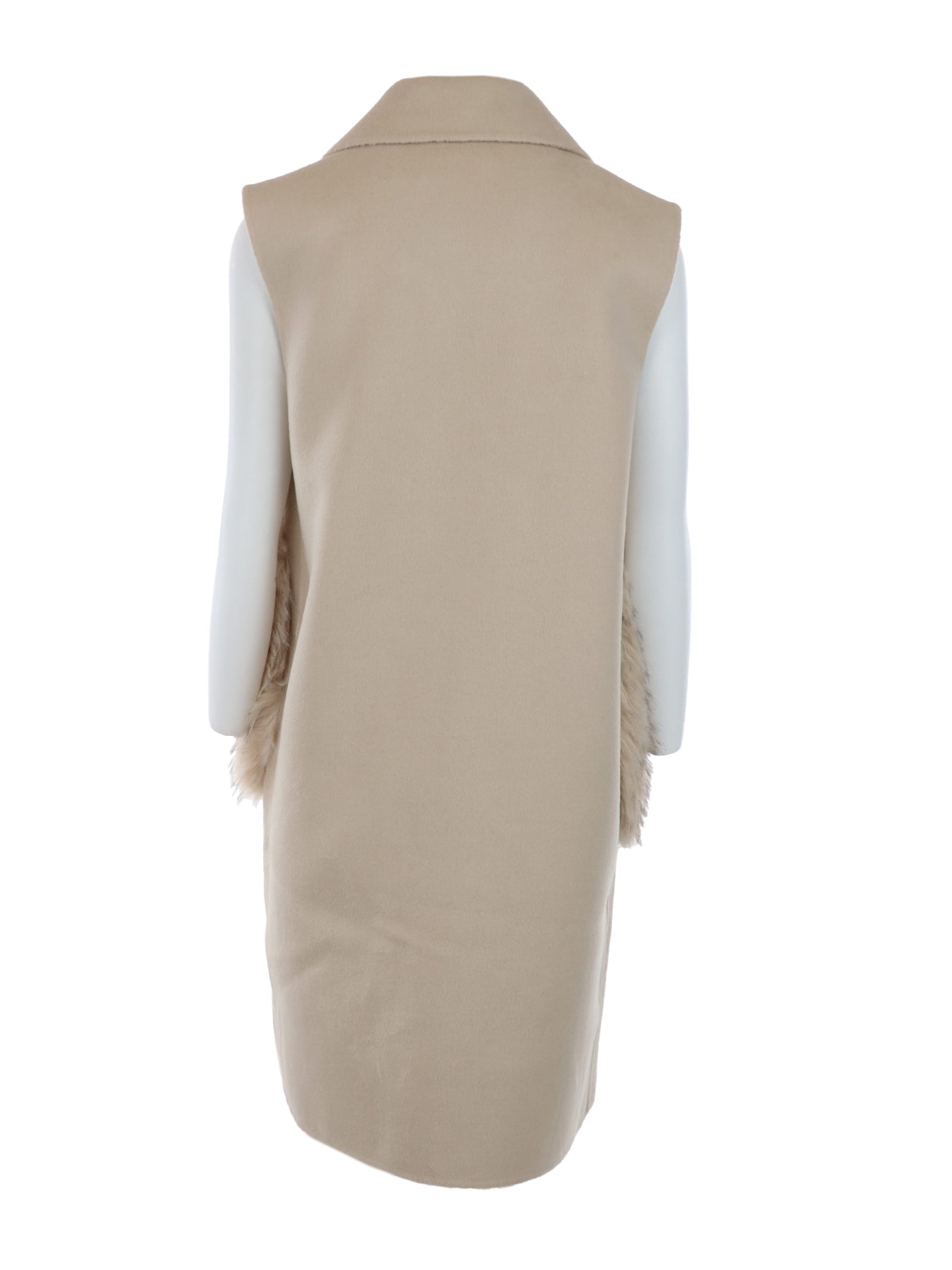 Gilet beige 2 poches fourrure