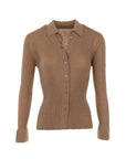 Cardigan Interdee beige ajusté et boutonnage central