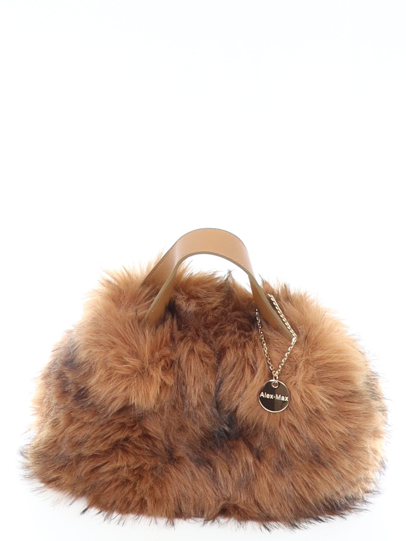 Sac fausse fourrure cognac