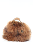 Sac fausse fourrure cognac