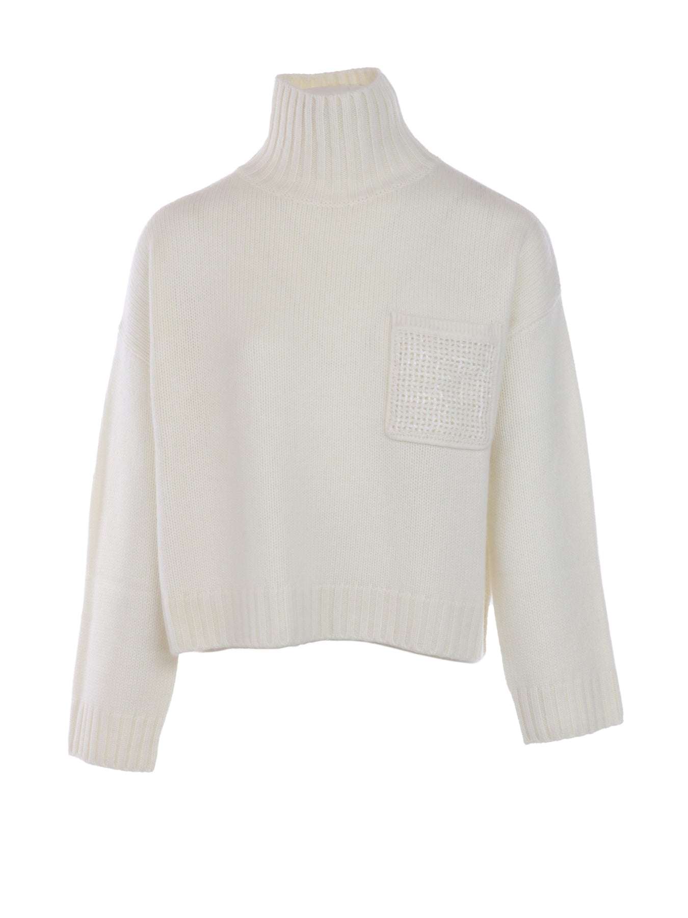 Pull Interdee écru poche ornée de séquins