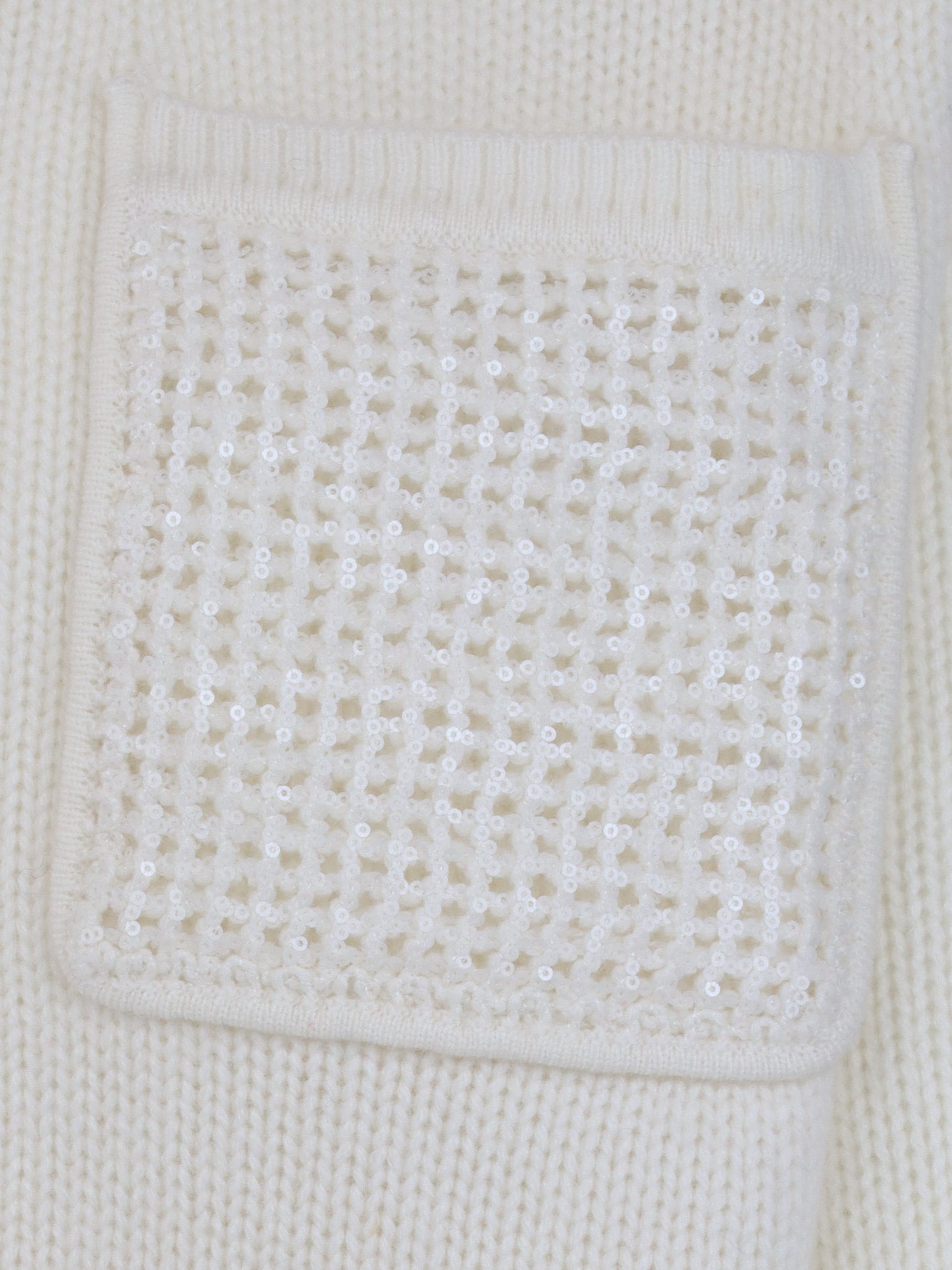 Pull Interdee écru poche ornée de séquins